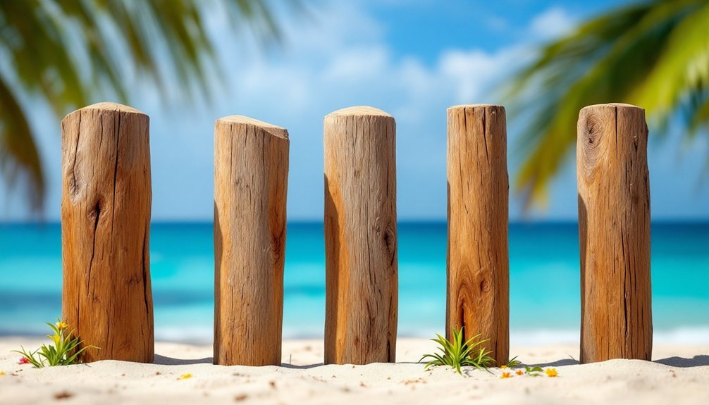 durable coconut timber posts