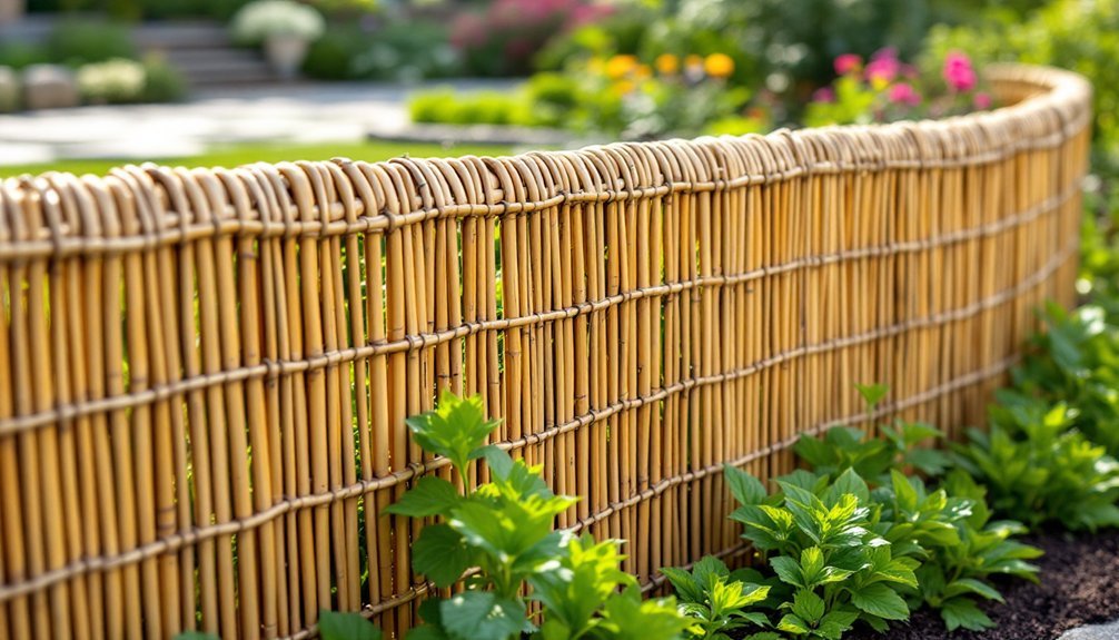 woven bamboo garden fencing
