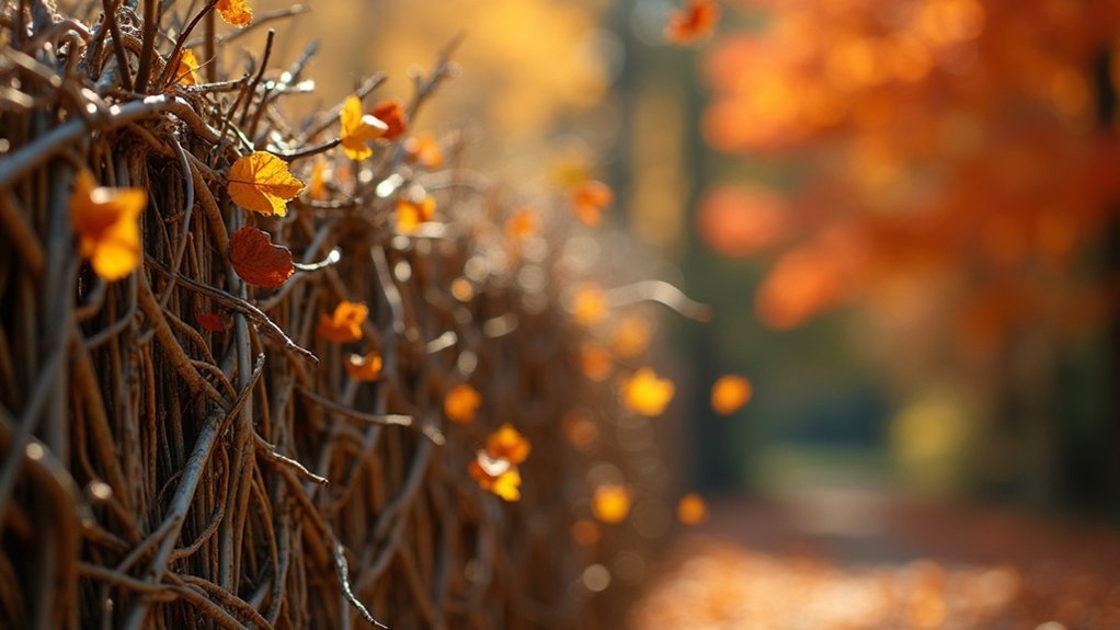 autumn wattle fence weaving