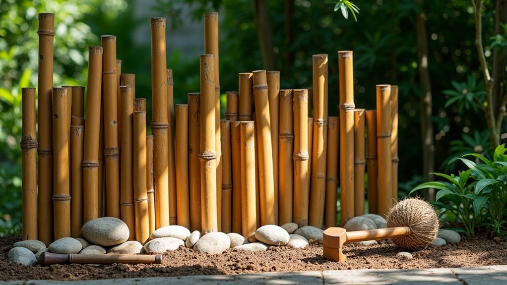 building bamboo garden fences