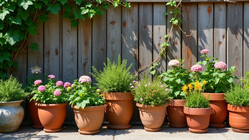container gardens complement fences