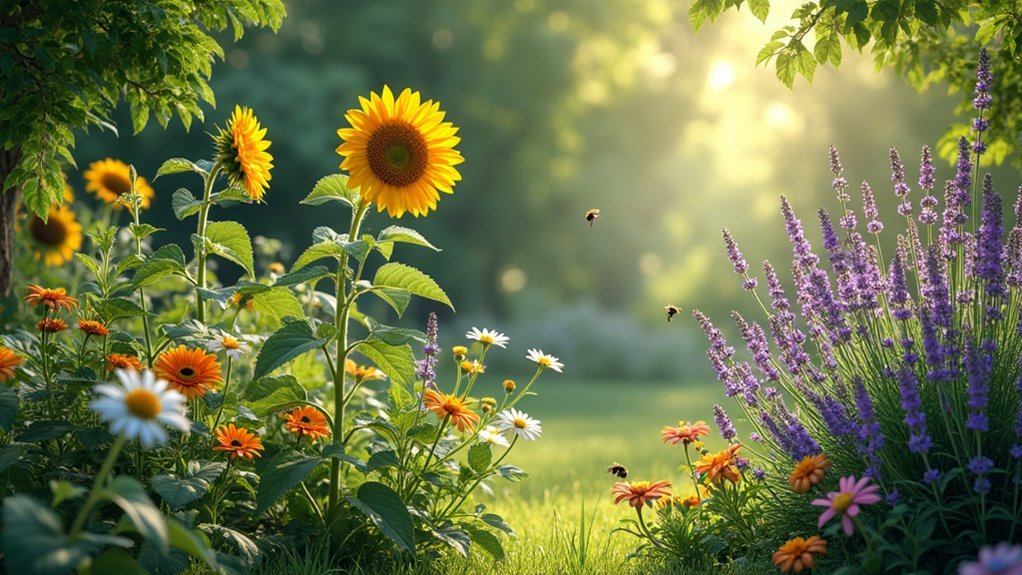 cottage style pollinator garden design
