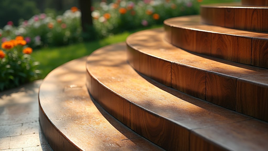 curved terraced barrier installation