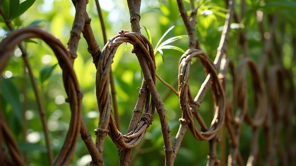 curved willow fence weaving