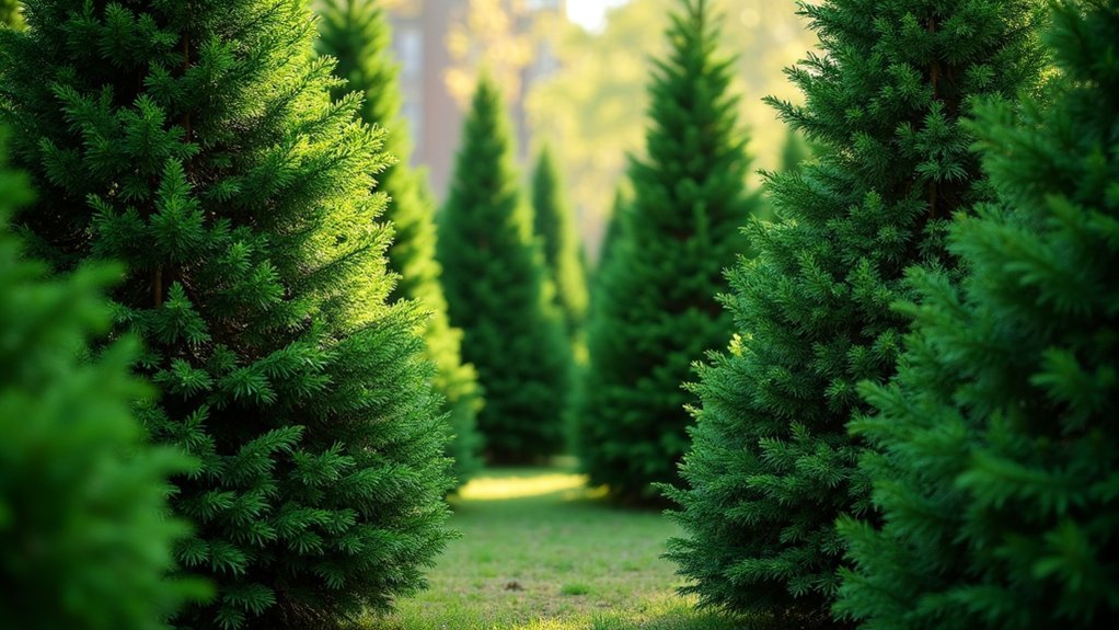 dense evergreen noise barrier