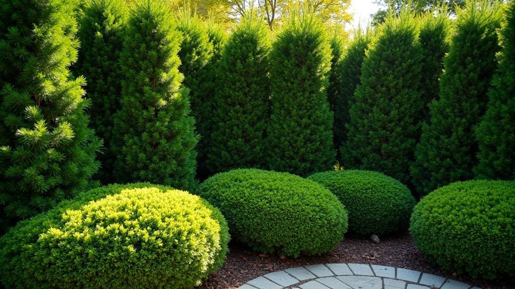 dense evergreen privacy shrubs