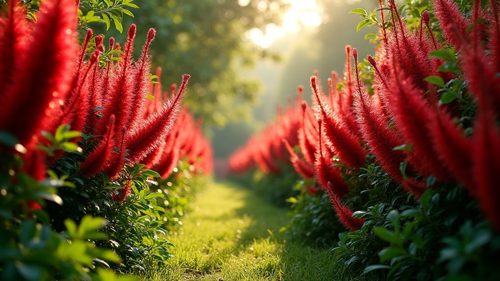 dramatic summer privacy shrubs