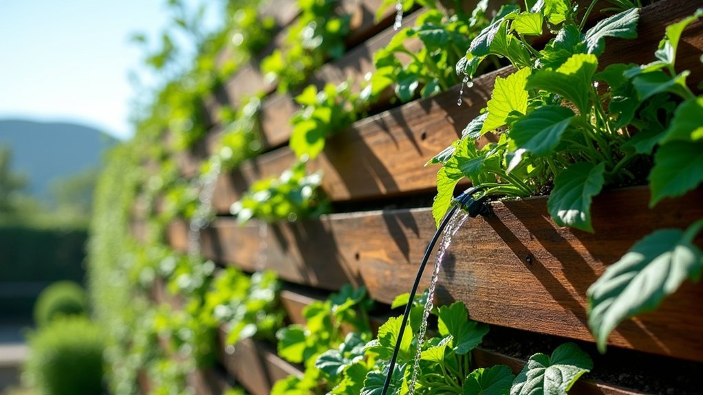 efficient vertical garden irrigation