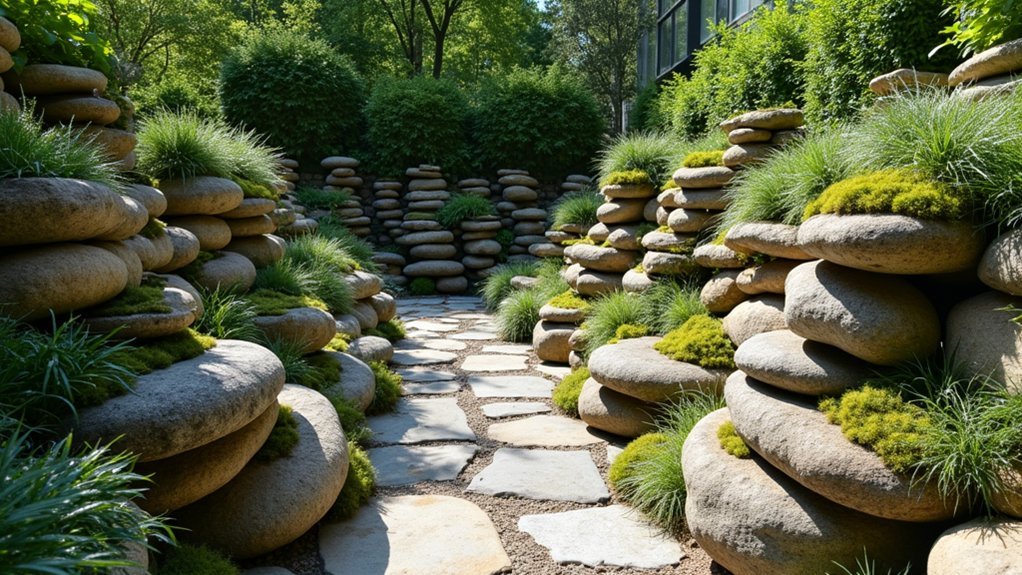 elegant stone planter boundaries