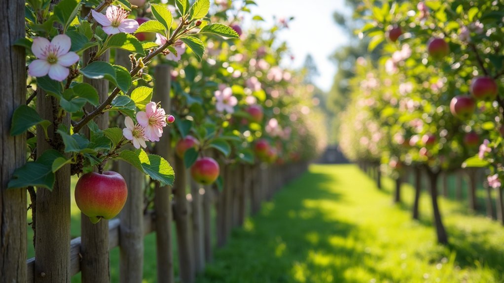 espalier apple tree fence