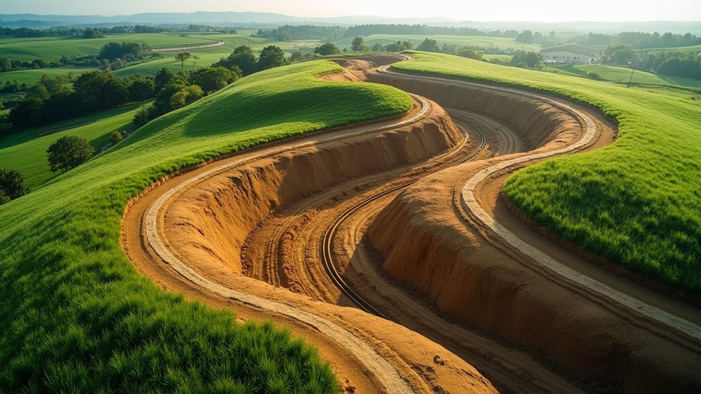 establishing a curved terrace