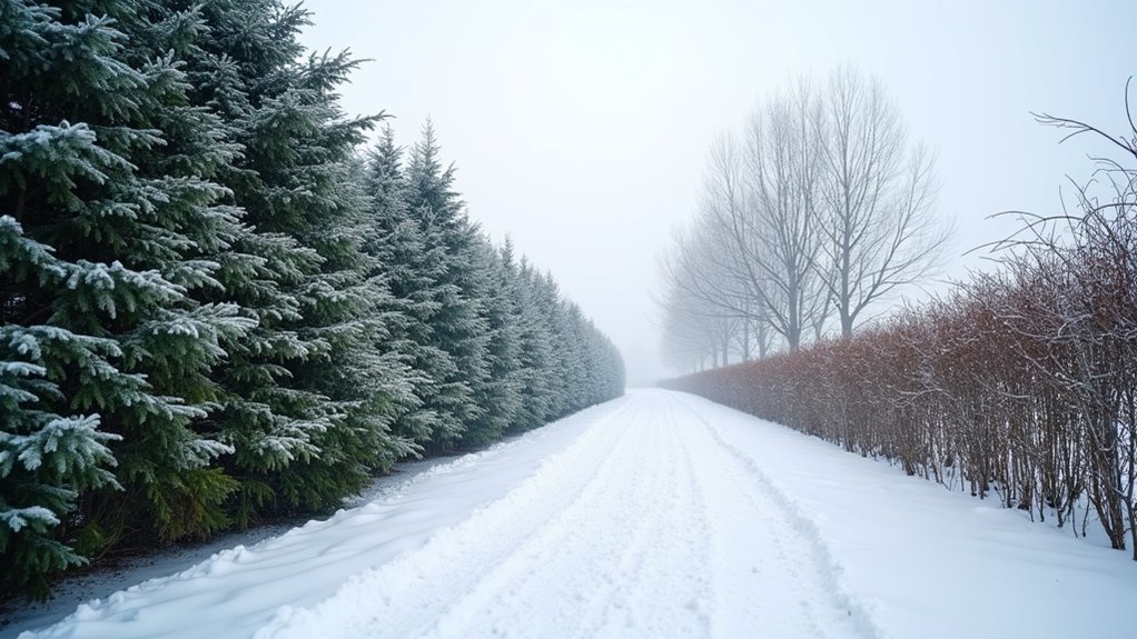 evergreen windbreaks for winter