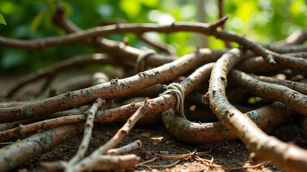 flexible branches for weaving