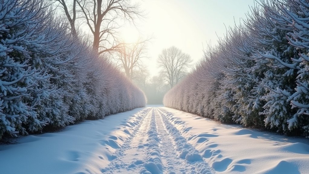 flexible hedges withstand winter snow