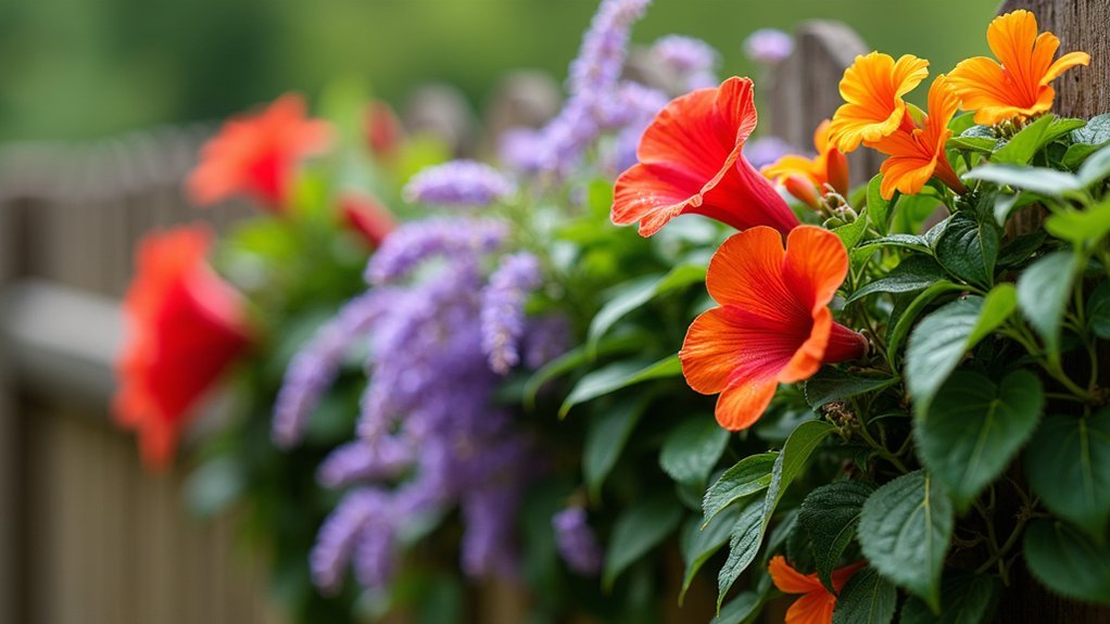 hummingbird friendly fence plants