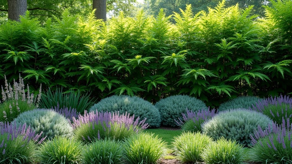 layered deer resistant shade garden