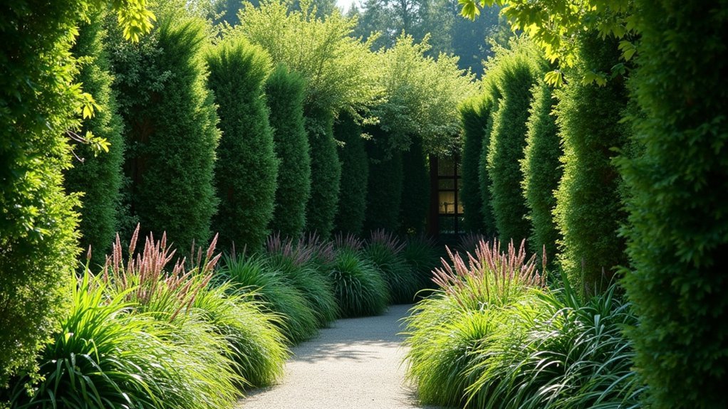 layered planting for privacy