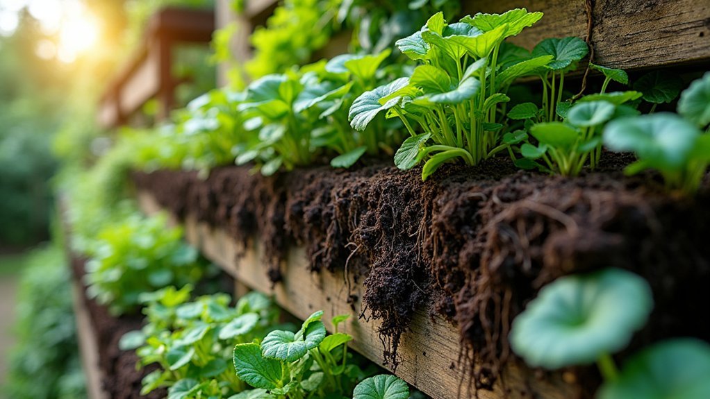 layered soil for gardening