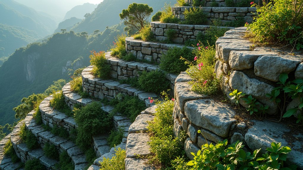 Stunning Terraced Stone Walls With Lush Plants