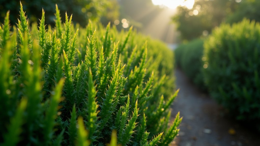 narrow thorny hedges privacy