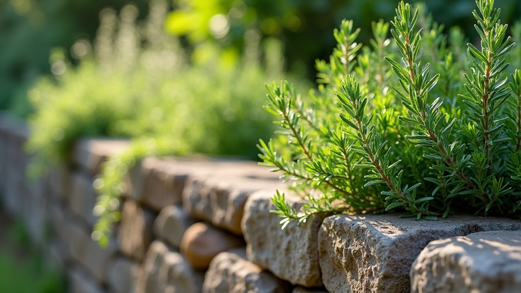 natural stone herb borders