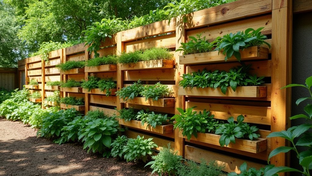 pallet wood herb fencing