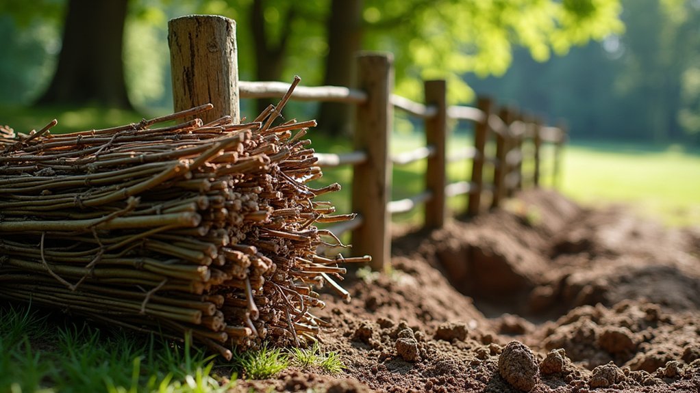 securely spaced fence posts