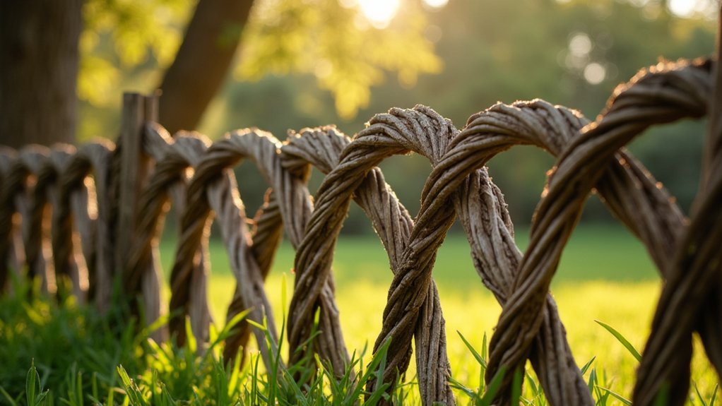 simple curved willow fencing