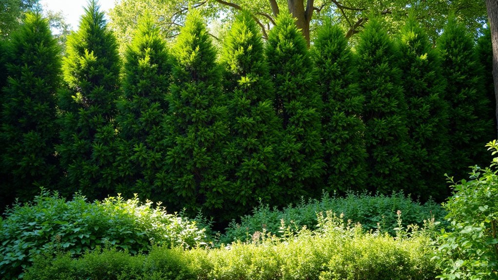 staggered shrubs for privacy