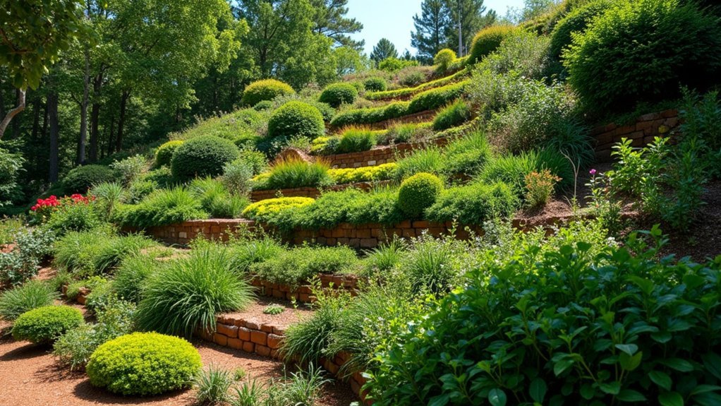 terraced living fence installation