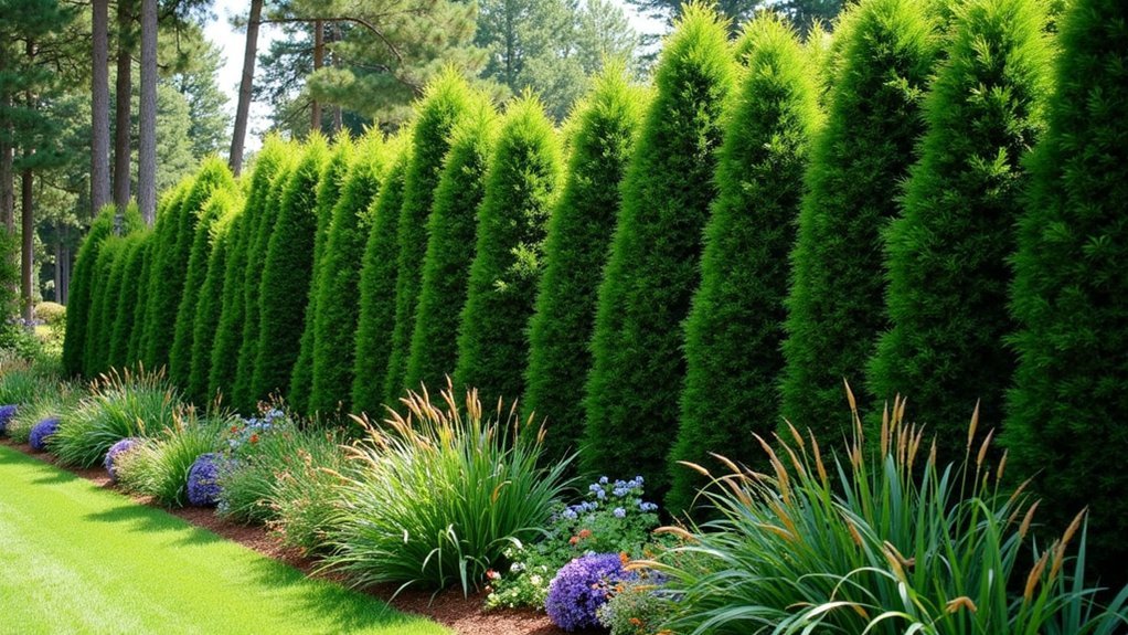 three tiered sound barrier landscaping
