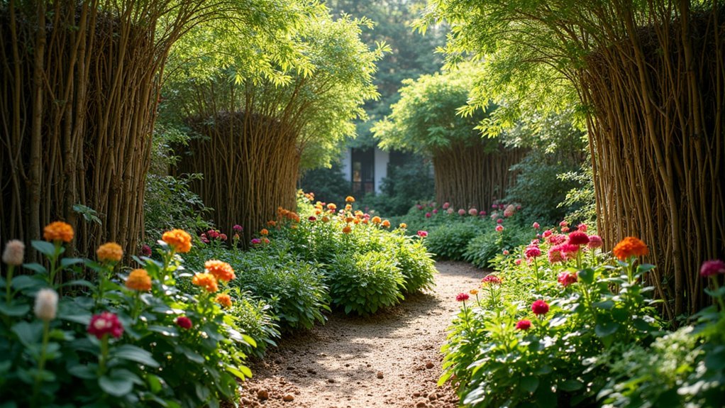 wattle dividers enhance urban gardens