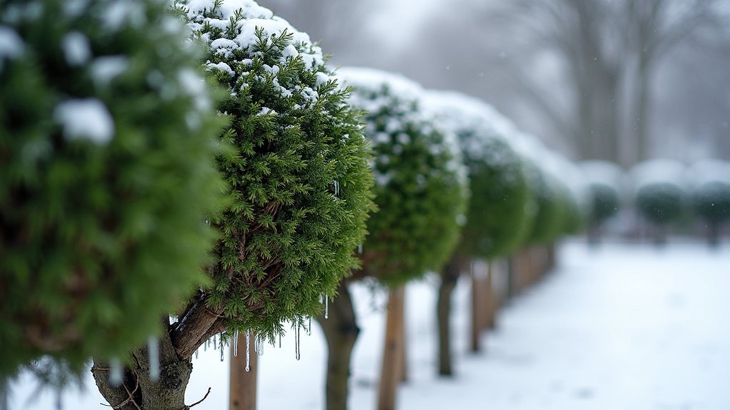 winter hedge support systems
